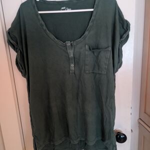 Aerie Olive Button Down Shirt